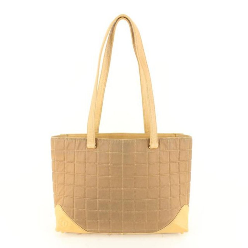 Chanel Beige x Brown Bicolor Shopper Canvas x Leather 12ck712s